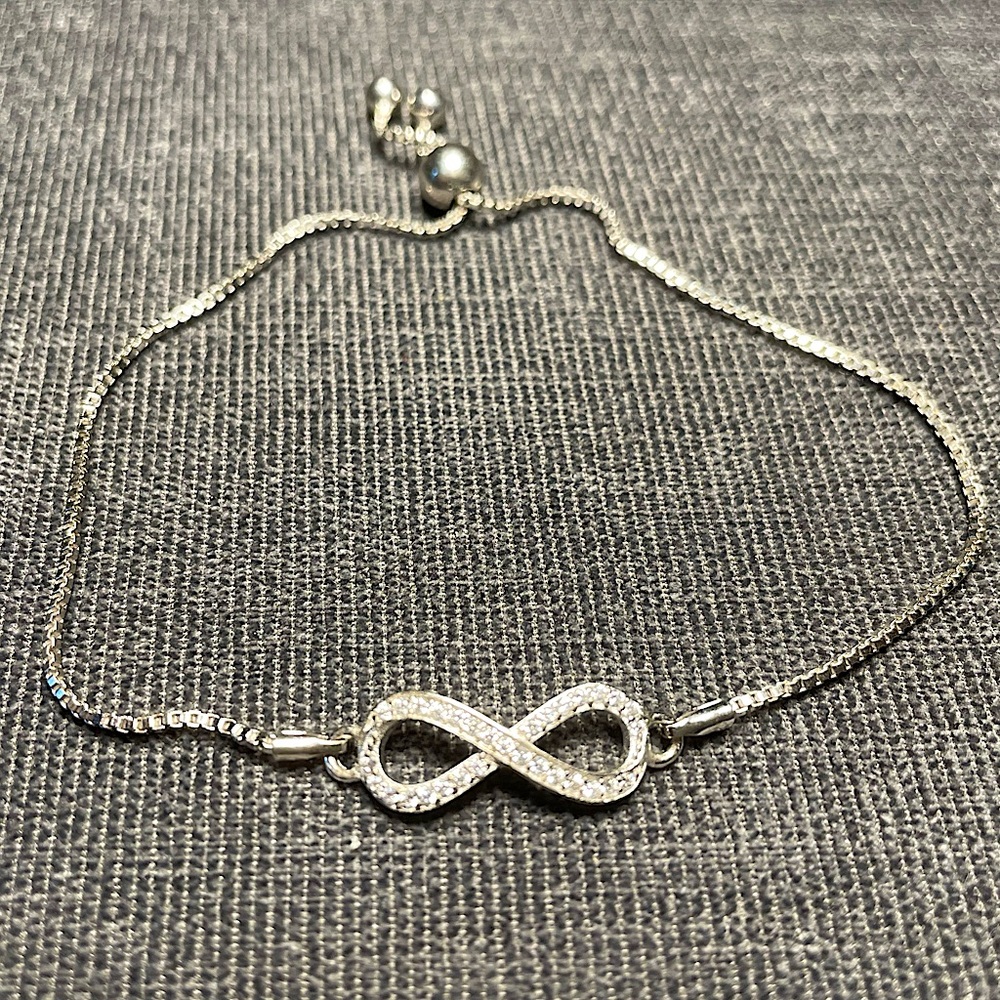 Crystal infinity slide bracelet